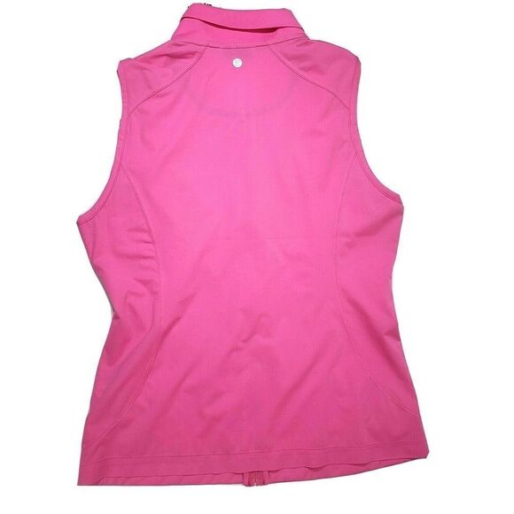 EP New York Golf Vest Pink Full Zip Rosa Collar Detail Barbiecore New $96 Small - Picture 2 of 11
